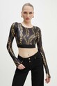 Tričko s dlhým rukávom Versace Jeans Couture čierna 77HAH218.JS417