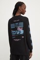 Bavlněné tričko s dlouhým rukávem Vans černá VN000HHSBLK1