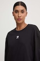 adidas Originals longsleeve din bumbac Essential IW0954 negru AW24