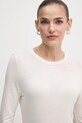 United Colors of Benetton longsleeve din amestec de casmir bej 3R0KD108H
