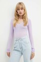 Pamučna majica dugih rukava American Vintage pamuk ljubičasta MAS02DH24
