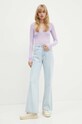 American Vintage longsleeve din bumbac MAS02DH24 violet AW24