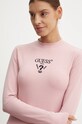 Tričko s dlouhým rukávem Guess COLETTE růžová V4YI23.KCDH1