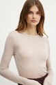Лонгслів з домішкою вовни MAX&Co. regular бежевий 2426976013200