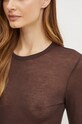 Tričko s dlouhým rukávem s příměsí vlny MAX&Co. 2426976013200 hnědá