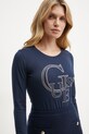 Хлопковый лонгслив Guess тёмно-синий W4BI29.I3Z14