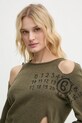 MM6 Maison Margiela sweter wełniany zielony S62NH0034.M13071