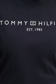Bavlněné tričko s dlouhým rukávem Tommy Hilfiger námořnická modř WW0WW43620
