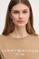 Odzież Tommy Hilfiger longsleeve bawełniany WW0WW43620 brązowy