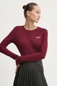 Бавовняний лонгслів Tommy Jeans бавовна бордо DW0DW18793