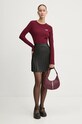Бавовняний лонгслів Tommy Jeans DW0DW18793 бордо NC24