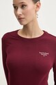 Бавовняний лонгслів Tommy Jeans бордо DW0DW18793
