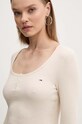 Tommy Jeans longsleeve beżowy DW0DW18805