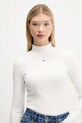 Μακρυμάνικο Tommy Jeans λευκό DW0DW19830