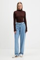 Tričko s dlhým rukávom Tommy Jeans DW0DW19830 hnedá AW25