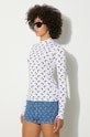Блуза с дълги ръкави Marine Serre Moon Printed Jersey Second Skin Highneck Top бял WTS005A