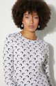 Marine Serre longsleeve shirt Moon Printed Jersey Second Skin Crewneck Top WTS006A white