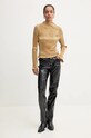 Never Fully Dressed bluza Gold Plisse Top NFDTO1576 aur AW24