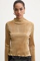 Never Fully Dressed bluza Gold Plisse Top aur NFDTO1576