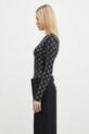 Marine Serre longsleeve shirt WTS006A.CJER0002 black AW24