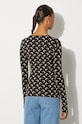 Oblečení Tričko s dlouhým rukávem Marine Serre Recycled Moon Jersey Second Skin Crewneck Top WTS006A.CJER0001 černá