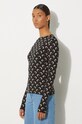 Tričko s dlouhým rukávem Marine Serre Recycled Moon Jersey Second Skin Crewneck Top černá WTS006A.CJER0001