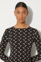 Tričko s dlouhým rukávem Marine Serre Recycled Moon Jersey Second Skin Crewneck Top WTS006A.CJER0001 černá