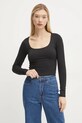 Hollister Co. longsleeve z elastanem czarny KI339.3626.900
