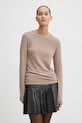 Tričko s dlhým rukávom Abercrombie & Fitch jednofarebný béžová KI139.4756.410