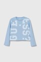 Guess longsleeve bawełniany dziecięcy nadruk niebieski J4YI03.K8HM4.9BYH