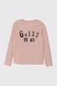Guess longsleeve dziecięcy aplikacja pomarańczowy J4YI31.K6YW4.9BYH