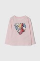 Guess longsleeve dziecięcy z elastanem różowy K4YI03.K6YW4.9BYH