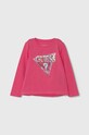 Guess longsleeve dziecięcy aplikacja różowy K4YI11.K6YW4.9BYH