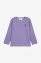 Bobo Choses longsleeve din bumbac pentru bebeluși Cherry 224AB019 violet AW24