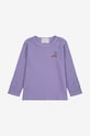 Bobo Choses longsleeve bawełniany niemowlęcy Cherry 224AB019 fioletowy AW24