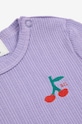 Dziewczynka Bobo Choses longsleeve bawełniany niemowlęcy Cherry 224AB019 fioletowy
