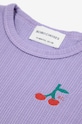 Bobo Choses longsleeve bawełniany niemowlęcy Cherry fioletowy 224AB019