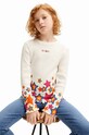 Desigual longsleeve bawełniany dziecięcy nadruk biały 24WGTK20