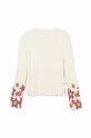Dziewczynka Desigual longsleeve bawełniany dziecięcy 24WGTK20 biały