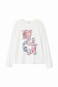 Desigual longsleeve din bumbac pentru copii 24WGTK18 alb AW24