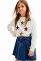 Хлопковый детский лонгслив Desigual аппликация белый 24WGTK03