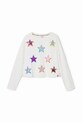 Хлопковый детский лонгслив Desigual 24WGTK03 белый AW24