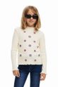 Desigual longsleeve bawełniany dziecięcy półgolf beżowy 24WGTK02