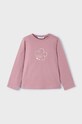 Dětské bavlněné tričko s dlouhým rukávem Mayoral kulatý růžová 178.6E.Mini.9BYH