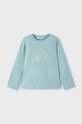 Mayoral longsleeve din bumbac pentru copii print turcoaz 178.6E.Mini.9BYH