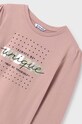 Mayoral longsleeve bawełniany dziecięcy 830.8A.Junior.9BYH różowy AW24