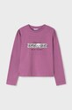 Mayoral longsleeve din bumbac pentru copii print roz 830.8A.Junior.9BYH