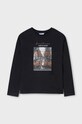 Mayoral longsleeve din bumbac pentru copii print negru 7009.8C.Junior.9BYH