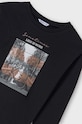 Mayoral longsleeve bawełniany dziecięcy 7009.8C.Junior.9BYH czarny AW24
