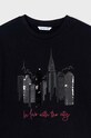 Mayoral longsleeve bawełniany dziecięcy 7016.8G.Junior.9BYH czarny AW24